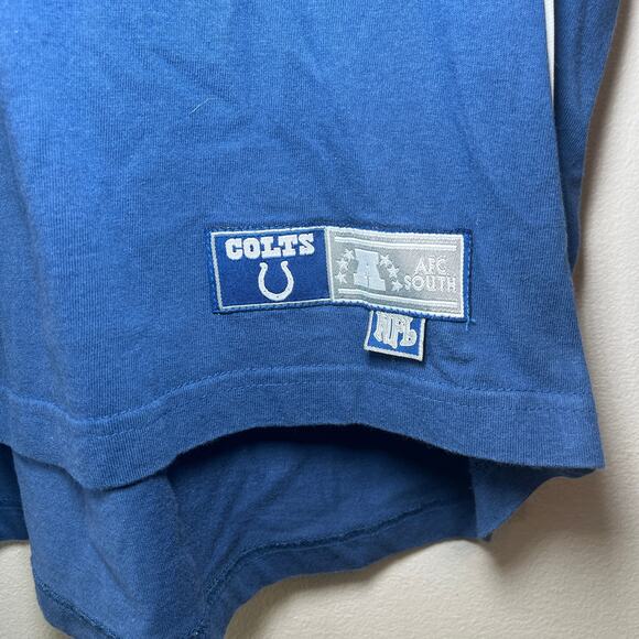 NFL Indianapolis Colts Football Short Sleeve Tunic Top Blue White Size Large - Picture 3 of 6